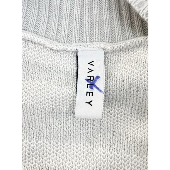 Revolve Varley Calvert Sweater Grey White Merino Wool V-Neck Pullover Size Med - Picture 8 of 9